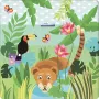 Kindertapijten.be Jungle Kindertapijt 130x130cm Ultrazacht Anti-slip Wasbaar Tapijt Kinderkamer Tapijt Kinderen Kindervloerkleed Kindermat Mat Vloerkleed Kinderkamer Speelmat Speeltapijt Speelkleed Dieren - Thumbnail 1