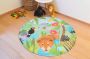 Kindertapijten.be Jungle Kindertapijt Rond 130cm diameter Ultrazacht Anti-slip Wasbaar Tapijt Kinderkamer Tapijt Kinderen Kindervloerkleed Kindermat Mat Vloerkleed Kinderkamer Speelmat Speeltapijt Speelkleed Dieren - Thumbnail 2