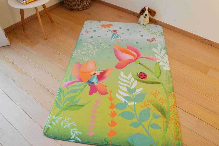 Kindertapijten.be Kindertapijt Met Fee 110x170cm Ultrazacht Anti-slip Wasbaar Tapijt Kinderkamer Tapijt Kinderen Mat Kinderkamer Kindermat Vloerkleed Kinderkamer Speelmat Speeltapijt Speelkleed