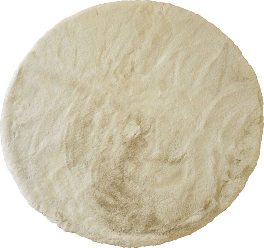 Mats & Joy Kindertapijten.be – Super Zacht Rond Fluffy Tapijt Ø 100cm – Wasbaar – Wit – Beige – Crème – Bleek Warm Decoratietapijt Kinderkamer – Decoratie – Kinderen Jongen en Meisje – Slaapkamer – Speelhoek – Vloerkleed Babykamer Rond
