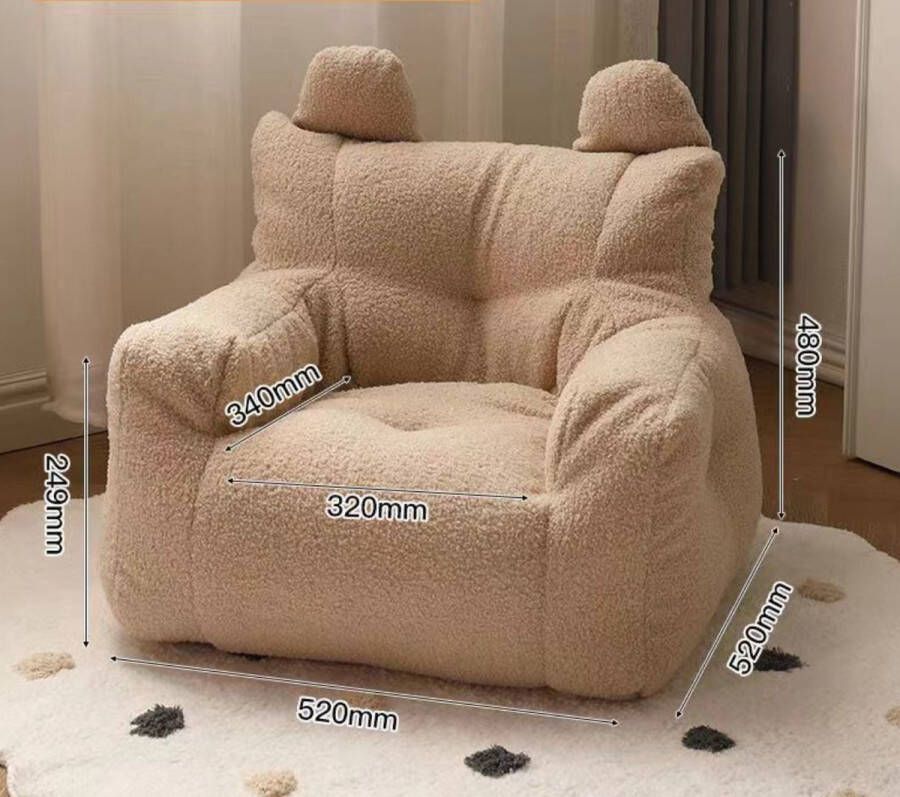 Russlenl Kinderfauteuil Zitzak Poef Beer Teddy Beige - Foto 2