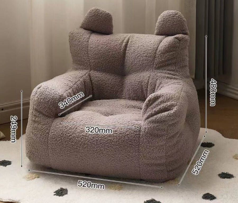 Russlenl Kinderfauteuil Zitzak Poef Beer Teddy Grijs - Foto 2