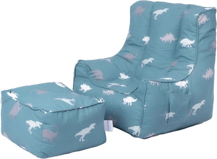 KINDERZITZAK STOEL MET VOETBANK Ergonomisch Ontworpen Comfortabele Peuter Fauteuil voor Spelen en Ontspannen