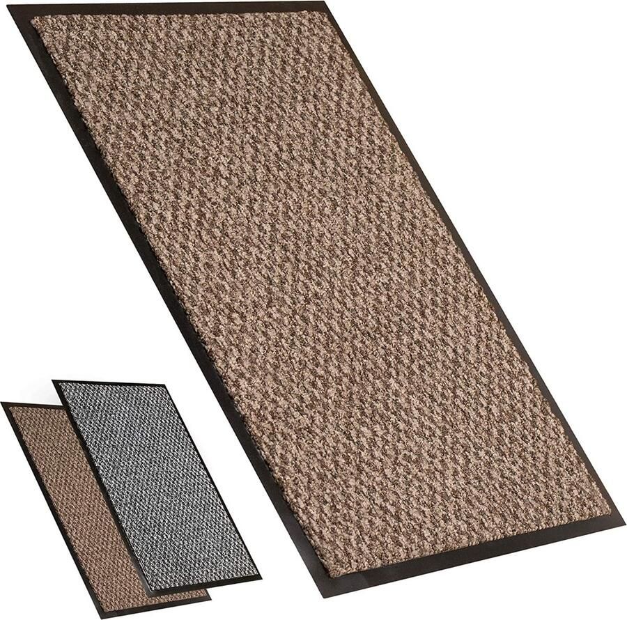 Kitcch buitendeurmat Deurmat voor binnen Absorberende en dunne deurmat Deurmatten Onderhoudsvriendelijke deurmat Decoratie voordeur Gangtapijt Vloerkleed bruin beige 40x60 cm