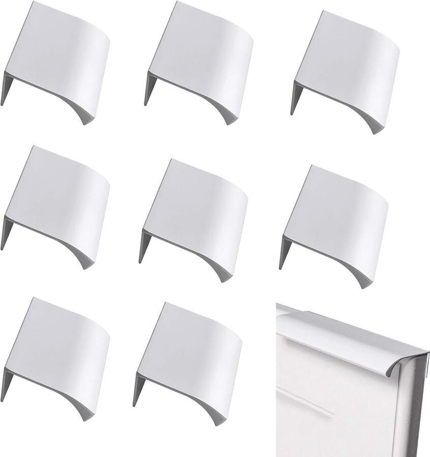 Kitchen Cabinet Handgrepen Lades Deurhendels Gebogen Verchroomd Verborgen Aluminium Legering Meubelhendels Kledingkast Handgrepen 8 Stuks (120)