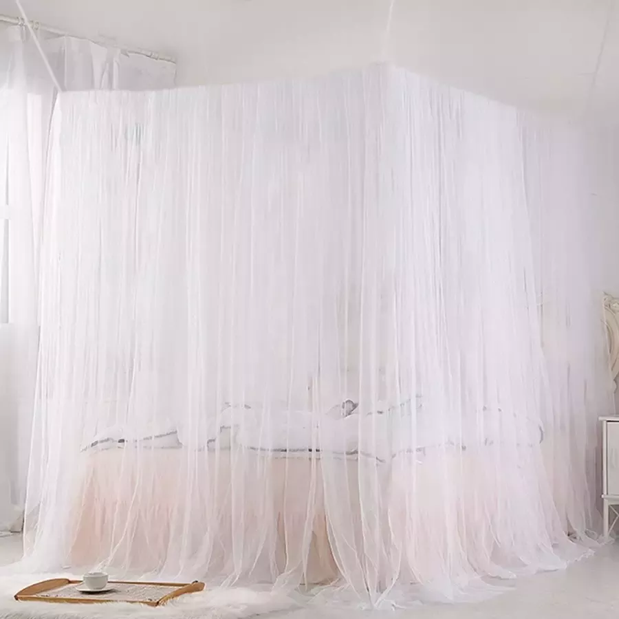 Klamboe bed muggennet tweepersoonsbed draagbaar fijnmazig muggennet bedhemel vliegennet voor tweepersoonsbed en eenpersoonsbed muggennet voor op reis en thuis