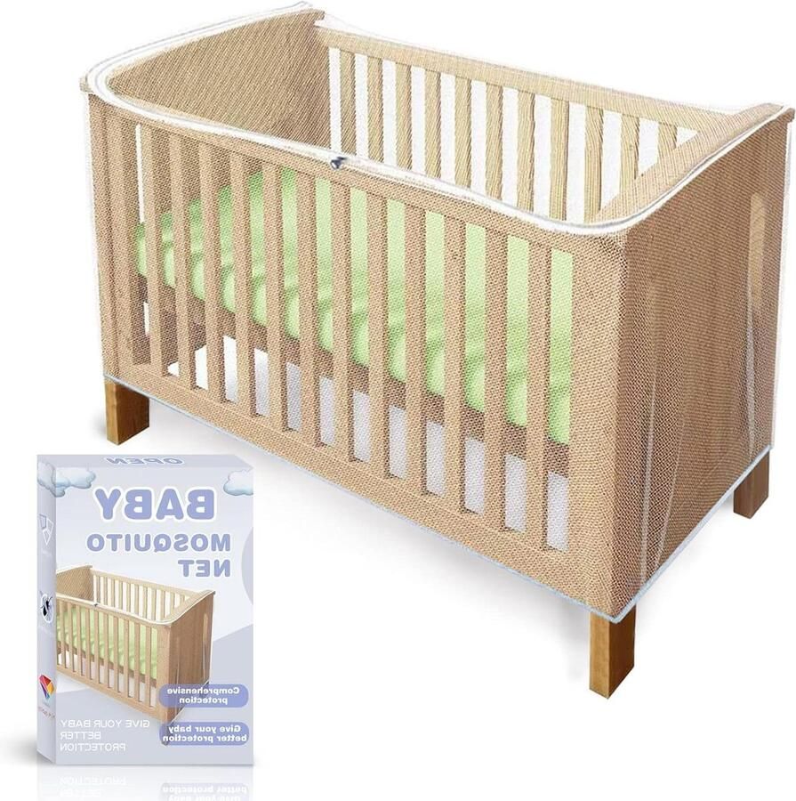 Klamboe Cot Bed Insect Net Crib Mosquito Net met Rits Feature Universele Maat Snelle Toegang Babyveilig