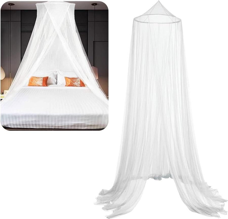 Klamboe voor bed met haken tweepersoonsbed eenpersoonsbed groot muggennet voor op reis en thuis binnen en buiten