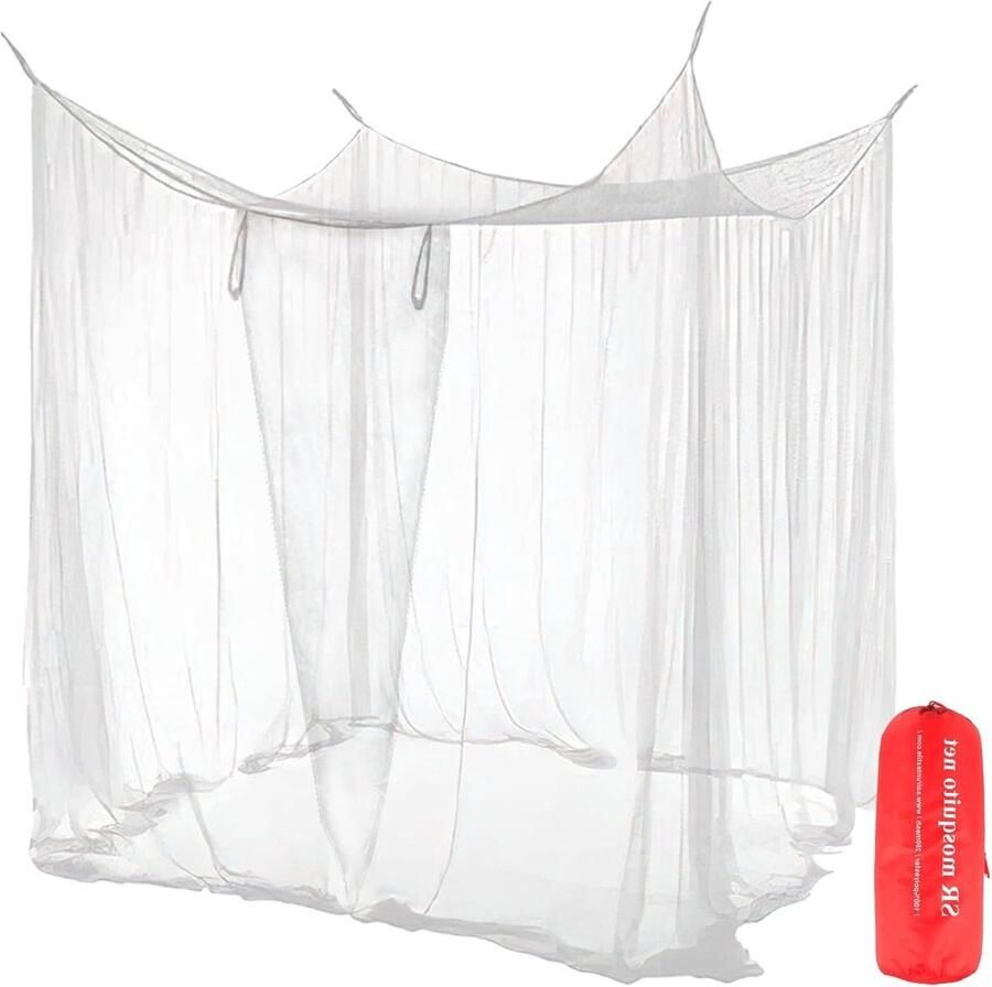 Klamboe XXL voor buiten tweepersoonsbed vierkant muggennet baldakijn zonneligstoel voor balkon pergola's zwembaden terrassen en tuinen 220 x 200 x 200 cm