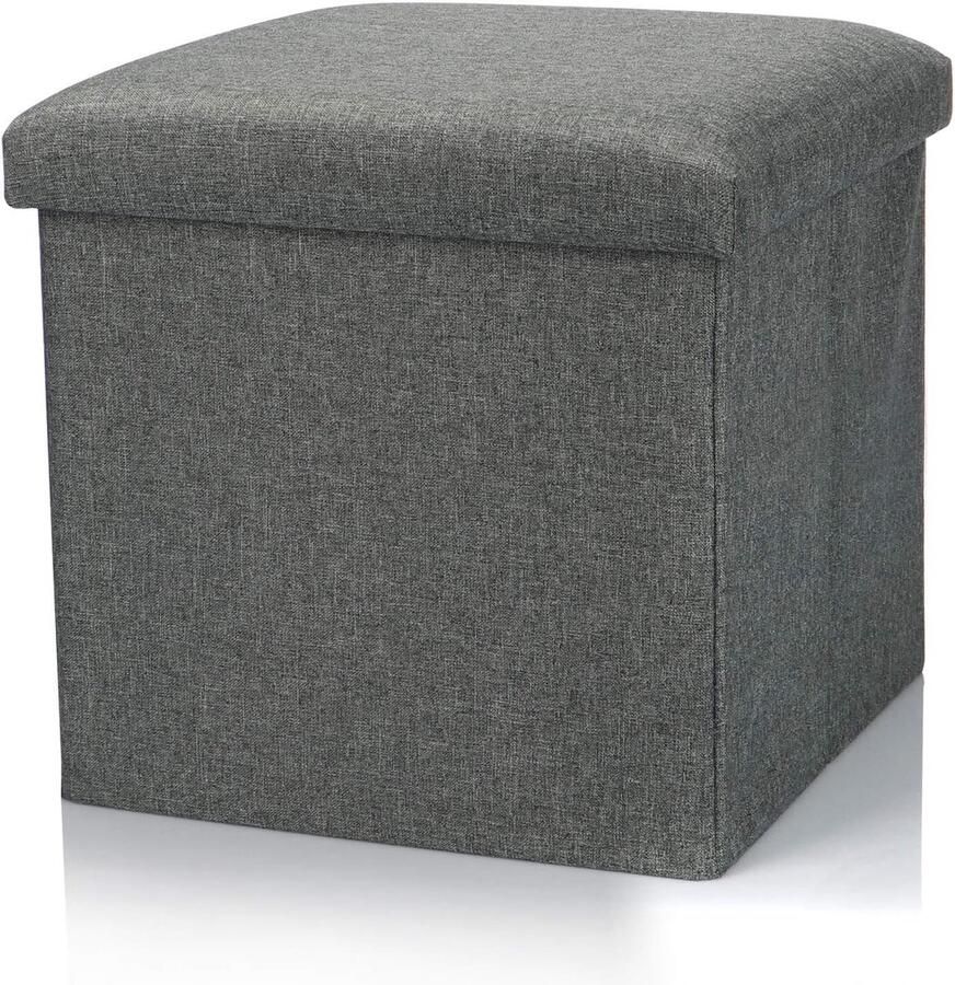 Klapbare kruk Zitkruk met opbergruimte Opbergdoos om in te zitten 40 L grijs