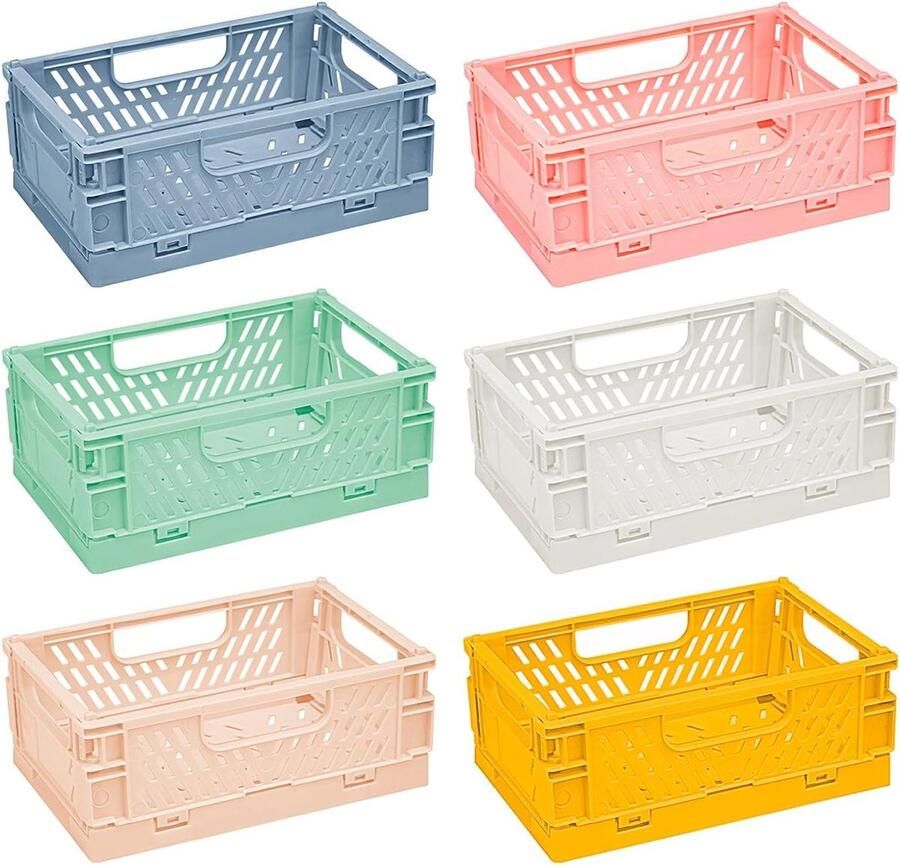 Klapboxen set van 6 stuks Ruimtebesparende opbergmanden voor keuken badkamer en kantoor