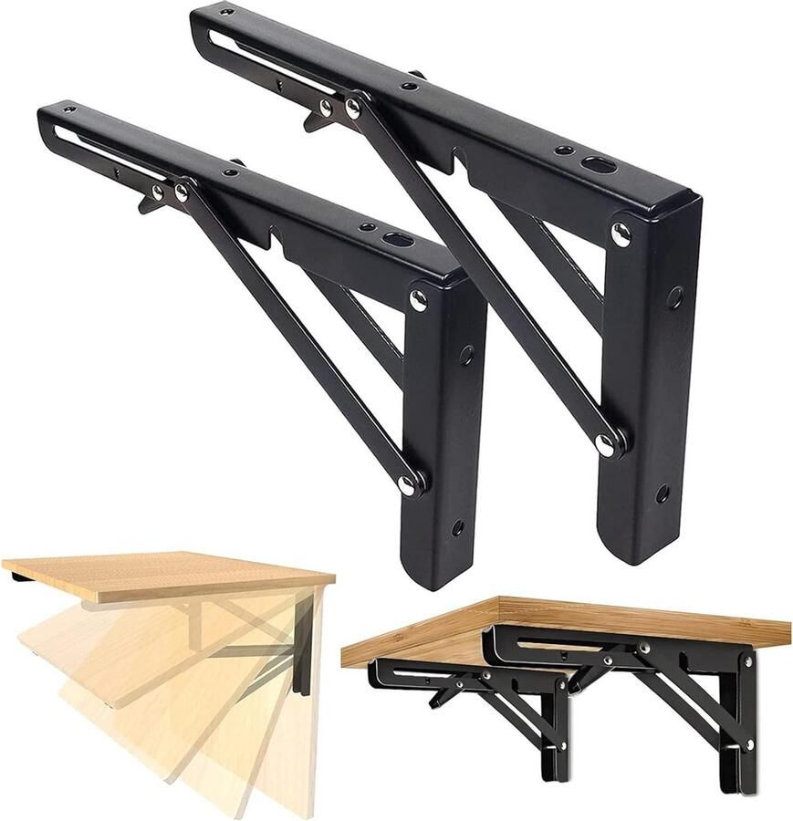 Klapconsole 2 stuks zware belasting klapscharnieren 350 mm roestvrij staal inklapbaar maximale draagkracht 50 kg wandtafel rekken boekenkast