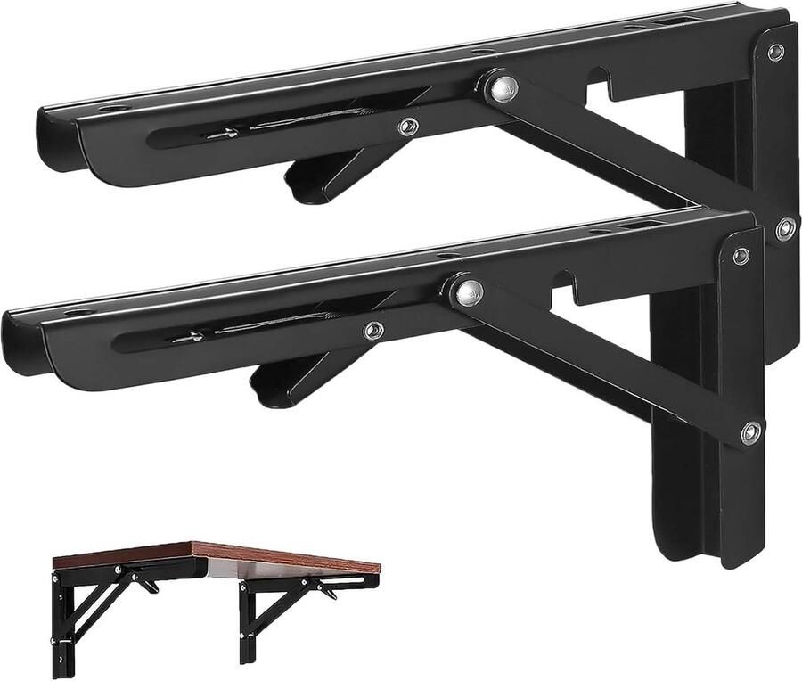 Klapconsole 300 mm 2 stuks zware belasting roestvrij staal klaptafel wand klapplankhouders draagvermogen 130 kg ruimtebesparend huis keuken kantoor wandmontage klaptafel wandmontage