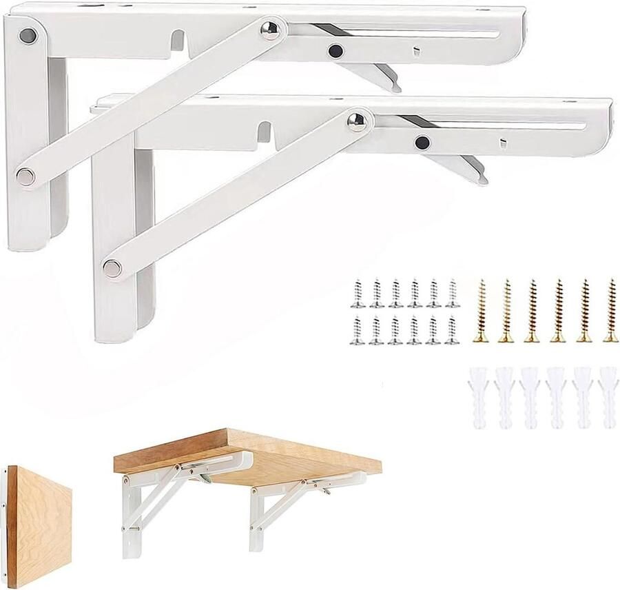 Klapconsole 350 mm 2 stuks zware belasting roestvrij staal klaptafel muur klapplankhouders draagvermogen 150 kg ruimtebesparend thuis keuken kantoor wandmontage inklapbaar klaptafel wandmontage