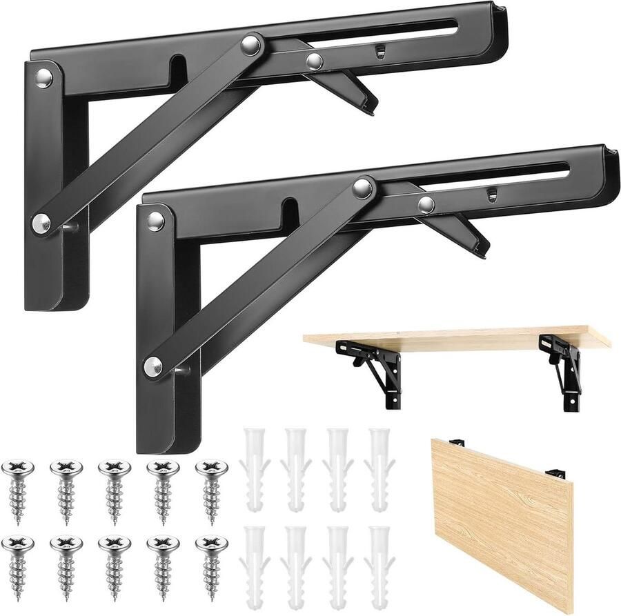 Klapconsole Inklapbaar Geschikt voor keuken en kantoor 2 stuks Metaal 200 mm