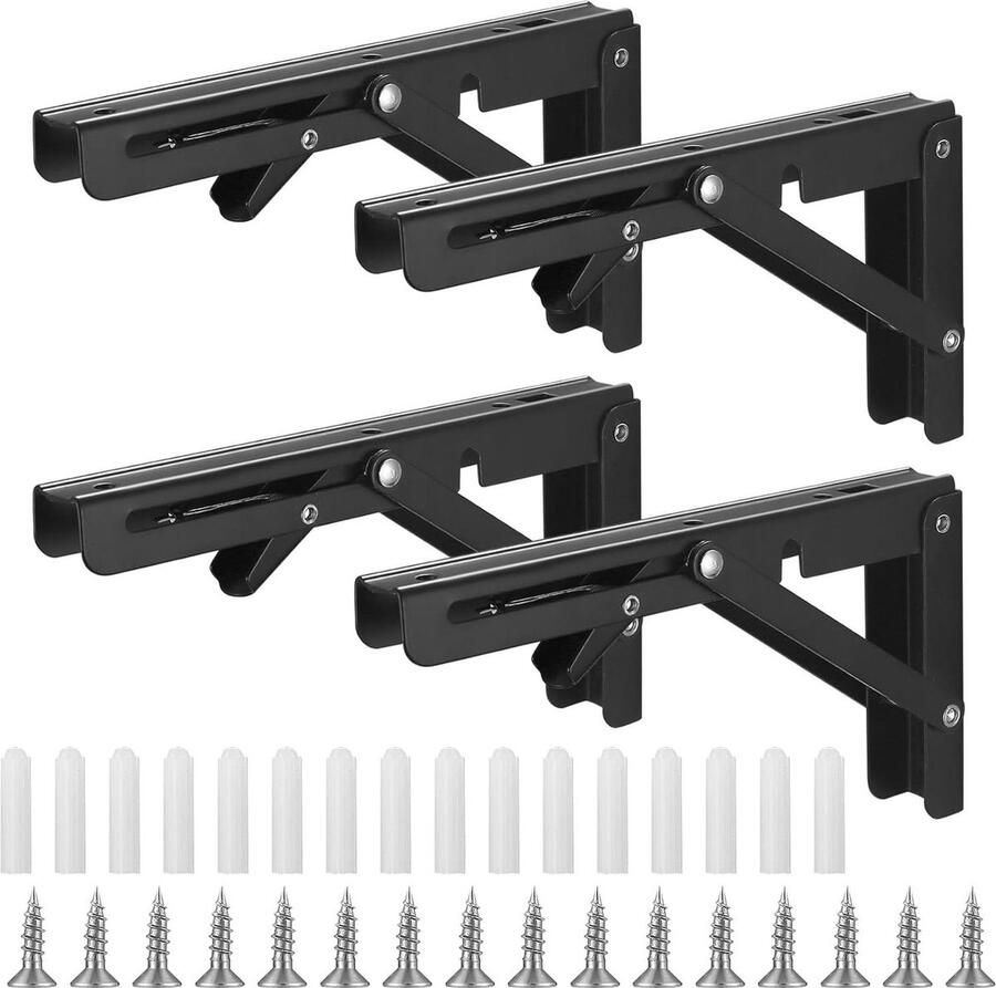 Klapconsole Inklapbaar Geschikt voor keuken en kantoor 4 stuks Metaal