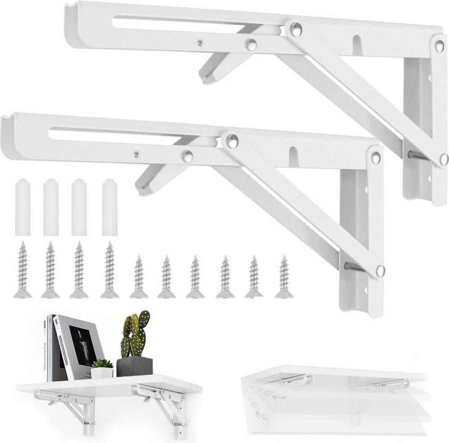 Klapconsole voor zware belasting inklapbaar plankdrager 25 x 11 5 cm lagers 35 kg roestvrij staal klaphoek wandklepbeslag tafel plankhoek tablethouder voor thuis kantoor wandmontage 2