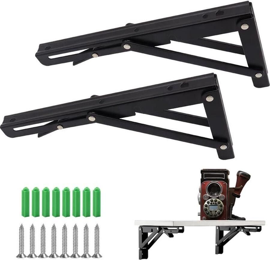 Klapconsole zwart klapconsole tafel klapscharnier zware belasting 2 stuks draagkracht 50 kg