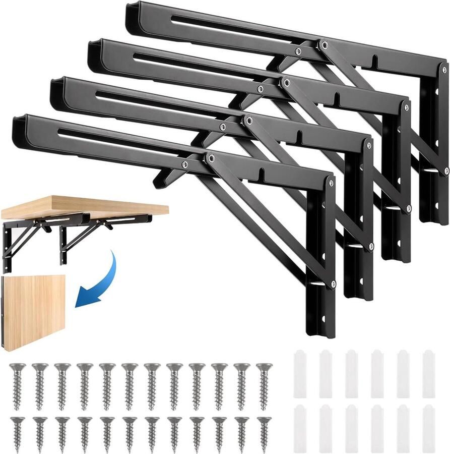Klapscharnieren met vergrendeling roestvrijstalen klapconsole zware belasting 350 mm inklapbaar plankhouder muur klaptafel wandmontage klaptafel wandmontage