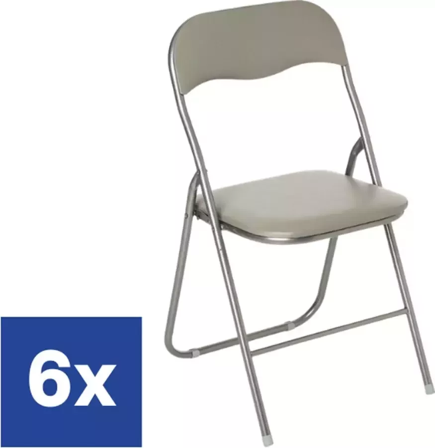 Klapstoel 43 cm zithoogte Taupe 6 stuks