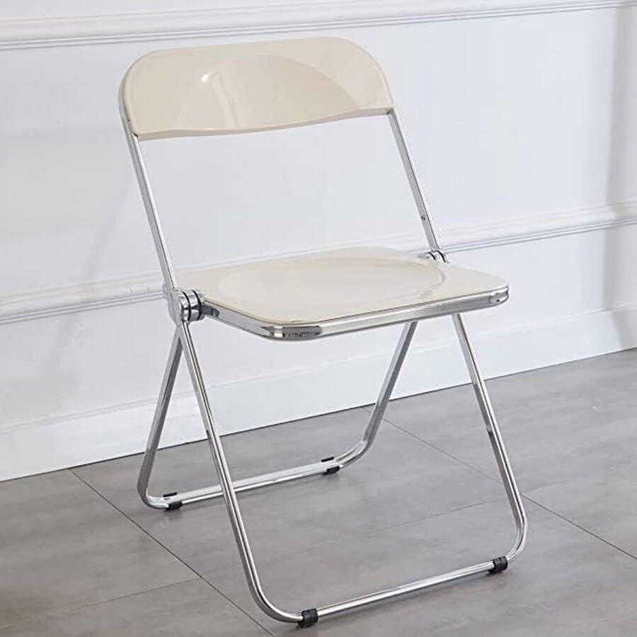 Klapstoel acryl transparante stoel 48 x 48 x 76 cm klapstoel voor eetkamer woonkamer wit