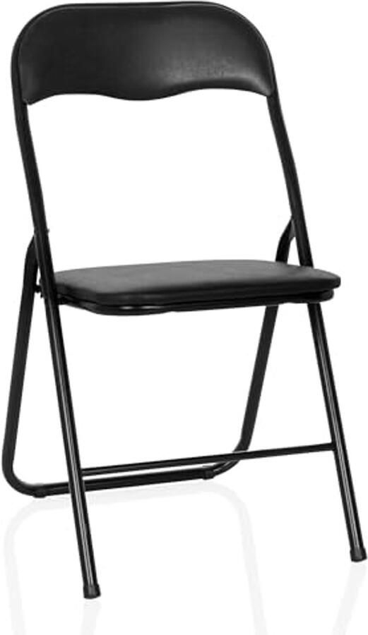 Klapstoel TUDELA BASIC Inklapbare Kunstlederen Stoel Zwart