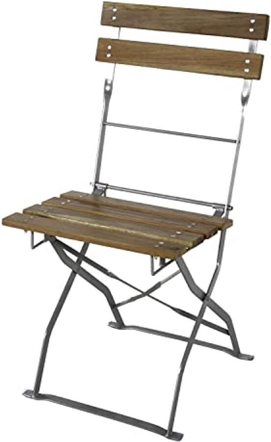 Klapstoel voor Buiten Tuinstoel Inklapbaar van Hout en Staal Ideaal voor Balkon en Terras