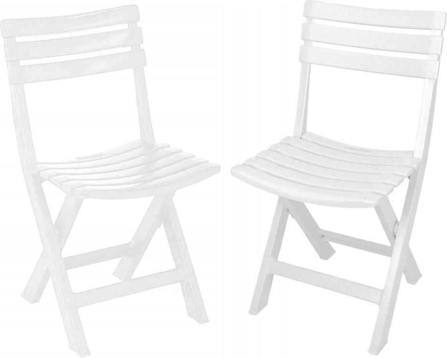 2 Stuks witte kunststof bijzet klapstoelen voor bruiloft of feest