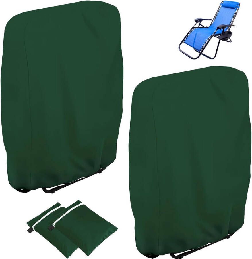 Klapstoelhoes 2-pack Tuinstoelhoes Oxfordhoes Winddicht Anti-UV Stofdicht voor tuinmeubelen Ligstoel Klapstoel Tuinmeubelbeschermhoes (groen)