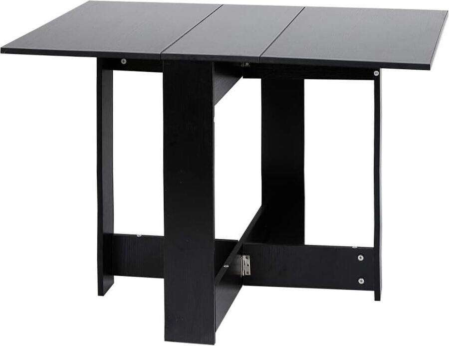 Klaptafel vlinder afneembare eettafel met 2 vallende bladeren zeer praktisch 103 x 76 x 73 4 cm (zwart)