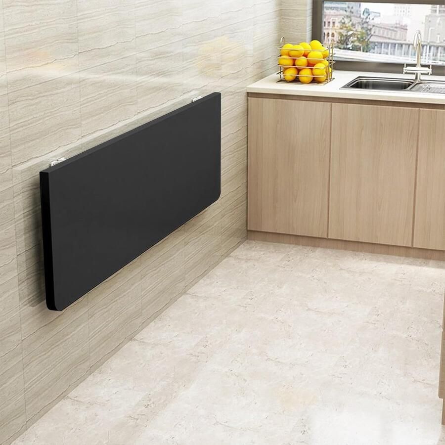Klaptafel zwevende opvouwbare wandtafel klaptafel met wandklep computertafel keukentafel klein huis multifunctioneel opvouwbare eettafel (80 x 50 x 1 6 cm zwart)
