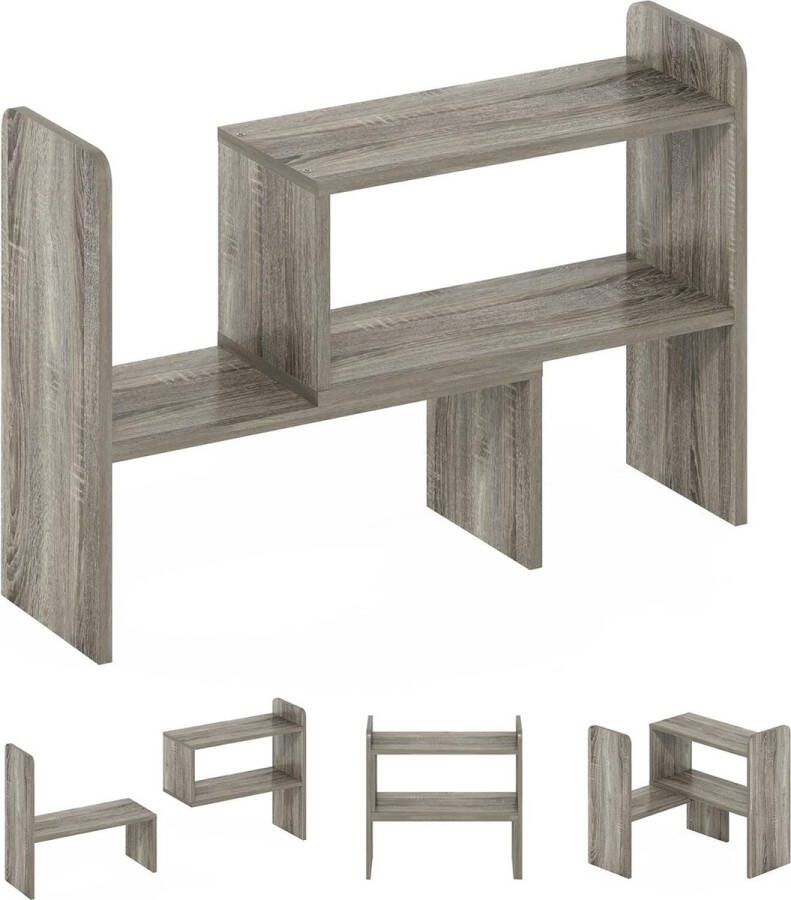 Klassiek Bureau-organizer Opbergplank Verstelbaar Vrij draaibaar Boekenkast Houten Frans eikenhout 17 02 (D) x 60 20 (B) x 39 80 (H) cm