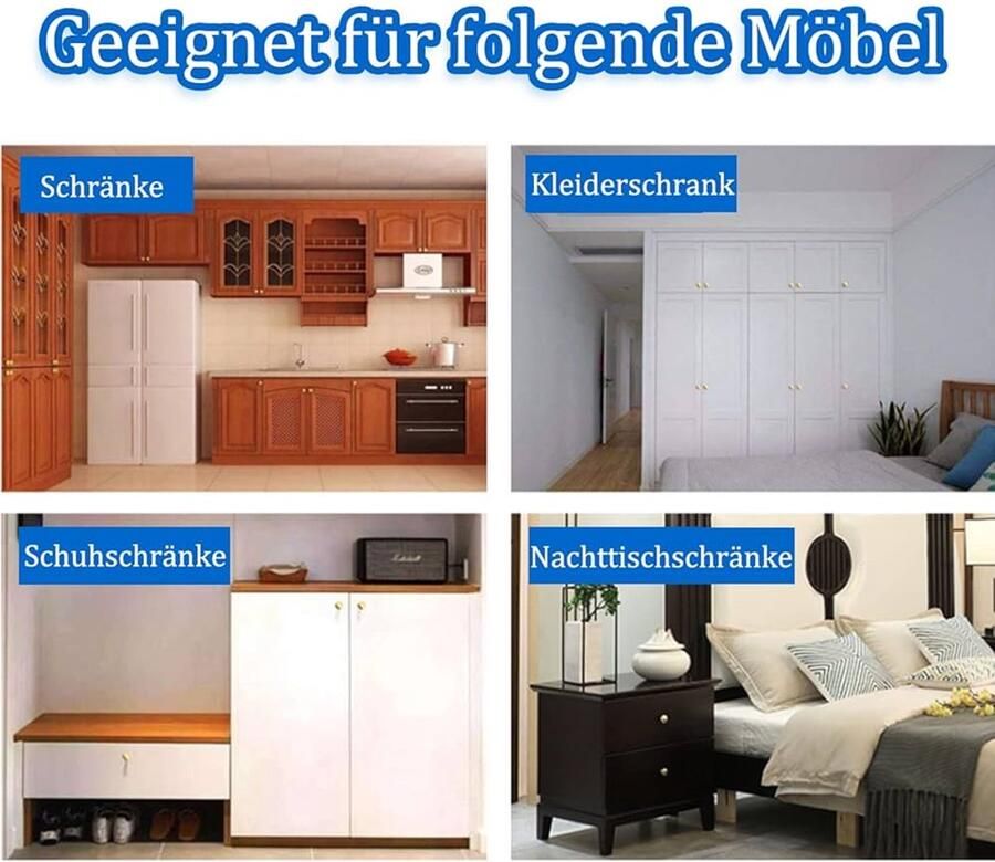 Klassieke conische meubelknop set van 6 goud koper