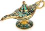 Klassieke Luxe Magische Aladdin Design Lamp met Geschenkdoos Prachtige Retro Aladdin Licht Wonder Lamp Thuisdecoratie Tafeldecoratie Kunstnijverheid Groen - Thumbnail 2