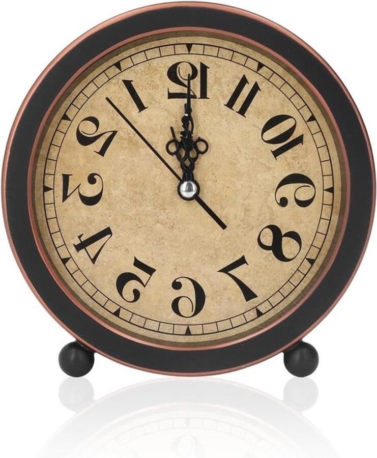 Klassieke Retro Bureauklok Vintage 5 Inch Stille Analoge Klok voor Slaapkamer Nachtkastje Batterij Werkt Niet Tikkend Kleine Tafelklok Bureau Vintage Stijl