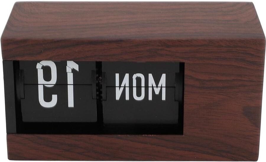 Klassieke Retro Vintage Digitale Flip Down Kalender Elegante Mode Bureau Decoratieve Flip Down Klok voor Thuis Kamer Kantoor Houtnerf