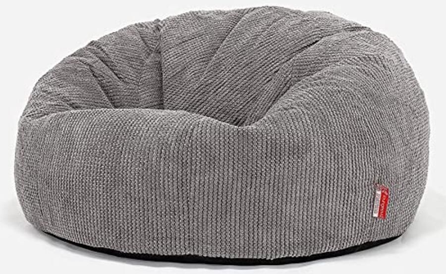 Klassieke Zitzak Stoel Bank voor Thuis en Kantoor Comfortabele Beanbag met Armleuningen in Charcoal Grijs