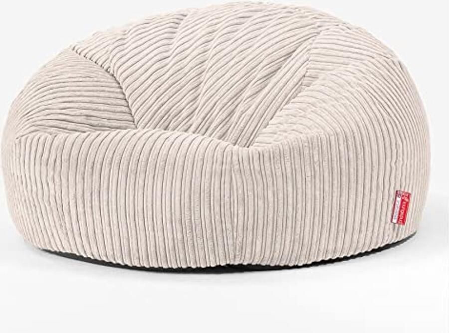 Klassieke Zitzak Stoel en Fauteuil Poef in Corduroy Crème – Luxe en Comfortabel