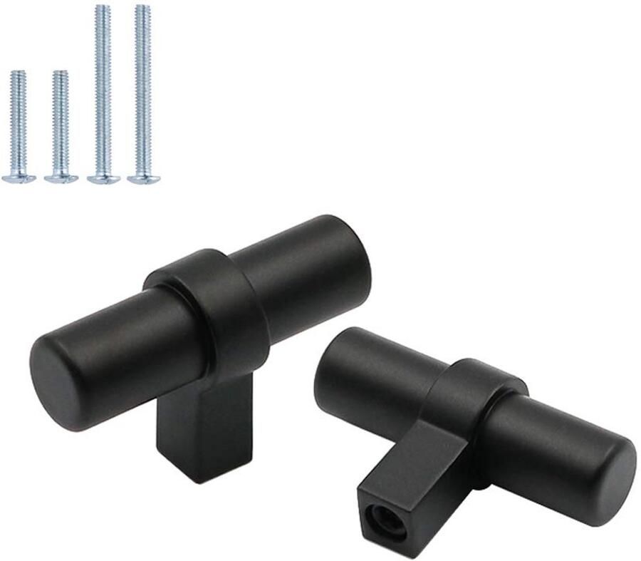 Ibenzoa Set van 5 Vintage Zwarte Kastknoppen Roestvrij Stalen Meubelknoppen Perfect voor Keuken Badkamer en Kinderkamer