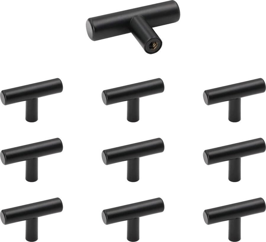Kilkuran Klassieke Zwarte Meubelknoppen Set van 10 Stuks voor Stijlvolle Interieurdecoratie