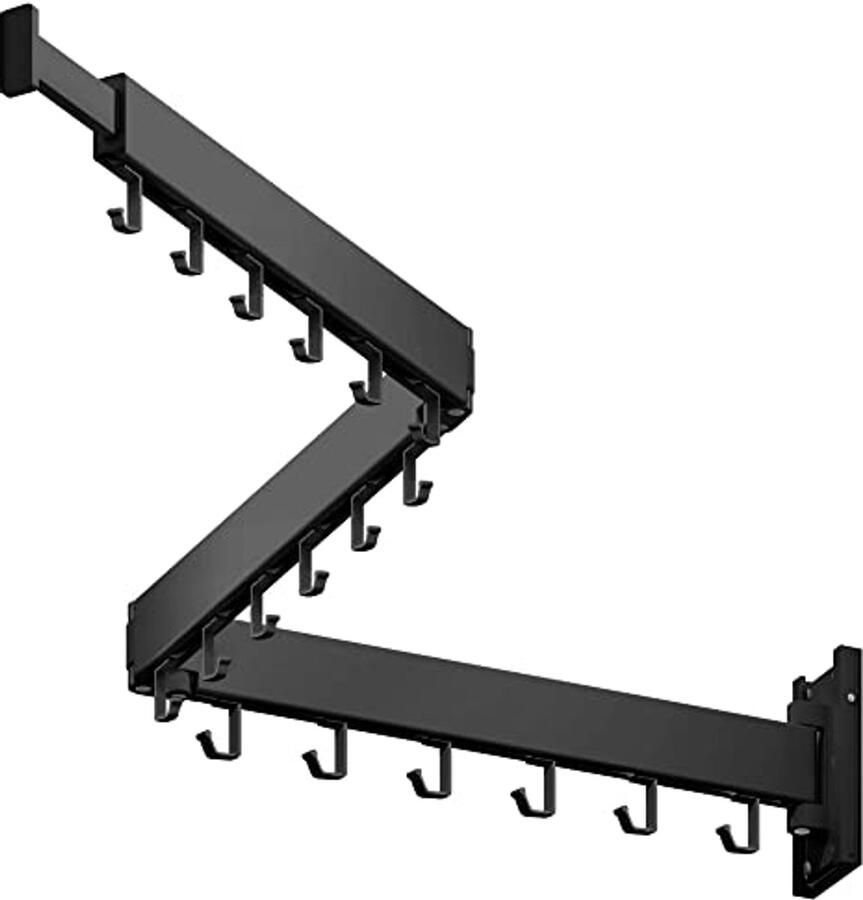 Kleding Droogrek Opvouwbaar en Wandgemonteerd Voor Binnen Zwart