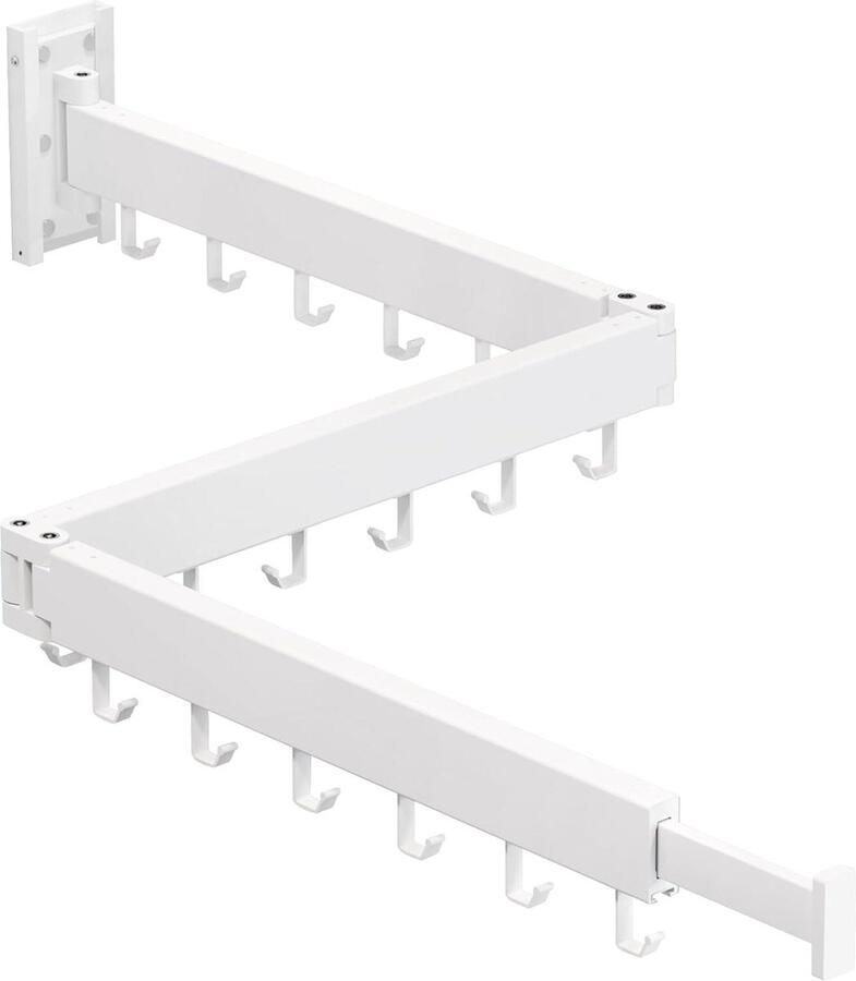 Kleding Droogrek Wasserij Space Saver Muur gemonteerd Intrekbaar Opvouwbaar (Tri-Fold) Witte Kleur Rack. Opvouwbare kledingrek