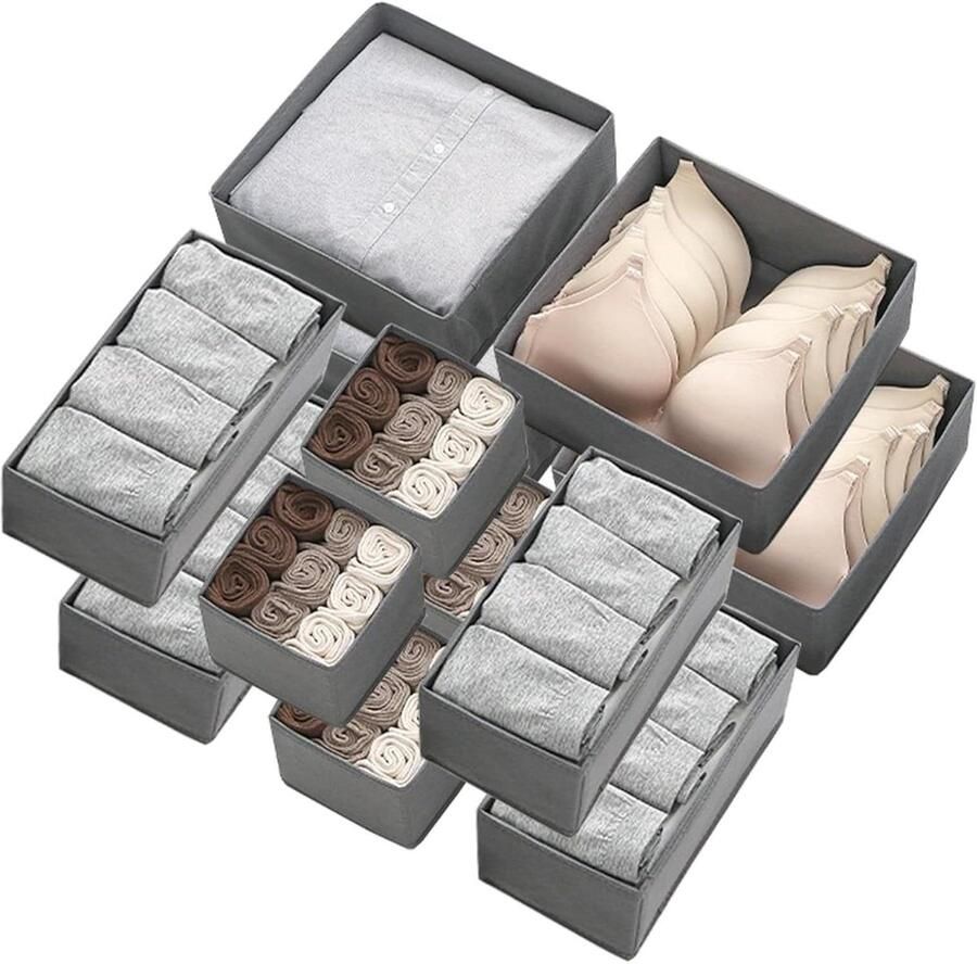 Kleding lade organisatoren 12 Pack opslagorganizer vouwen voor slaapkamer stofverdelers ondergoed en shirt organizer