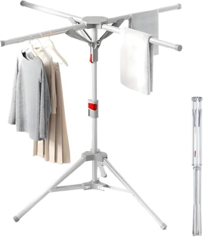 Kleding Luchter Droogrek voor Indoor en Outdoor Gebruik Verstelbare Hoogte en Opvouwbaar Design