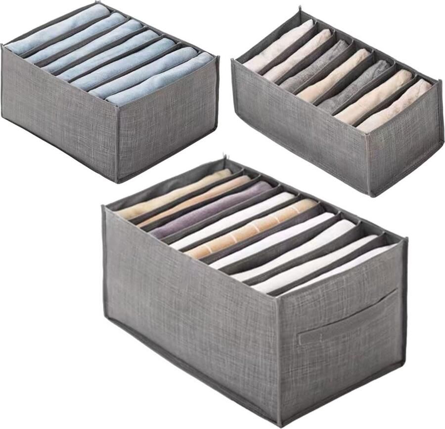 Kleding Organizer 3 Stks Lade Kleding Organizer Opvouwbare Kledingkast Kleding Lade Organizers Broek Organizer Kleding Organizer voor Jeans T-shirts Shorts Rokken en Broeken (7&9Grids)