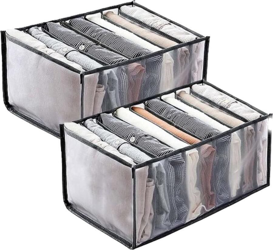 Kleding Organizer Lade Opvouwbare 2 stuks voor Jeans T-shirts Shorts Rokken Broeken Organizers (7&9Grids) Kledingkast