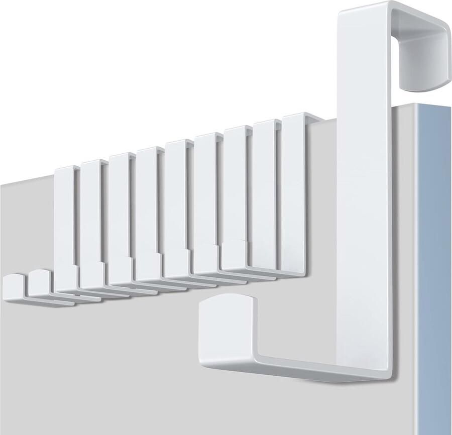 Kledinghaken Deurhaken Set van 10 Ruimtebesparende Opbergoplossing voor Deuren Roestvrij Staal Multifunctioneel en Eenvoudig te Installeren