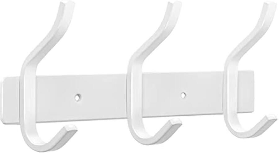 Kledinghaken haaklijst roestvrijstalen garderobehaken met 3 haken wandhaken kapstok voor slaapkamer badkamer (wit 3 haken)