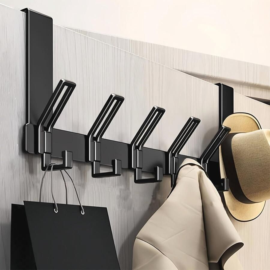 Kledinghaken voor de Deur zonder Boren Stevige en Praktische Deurgarderobe met 6 Haken voor Keuken Badkamer en Woonkamer