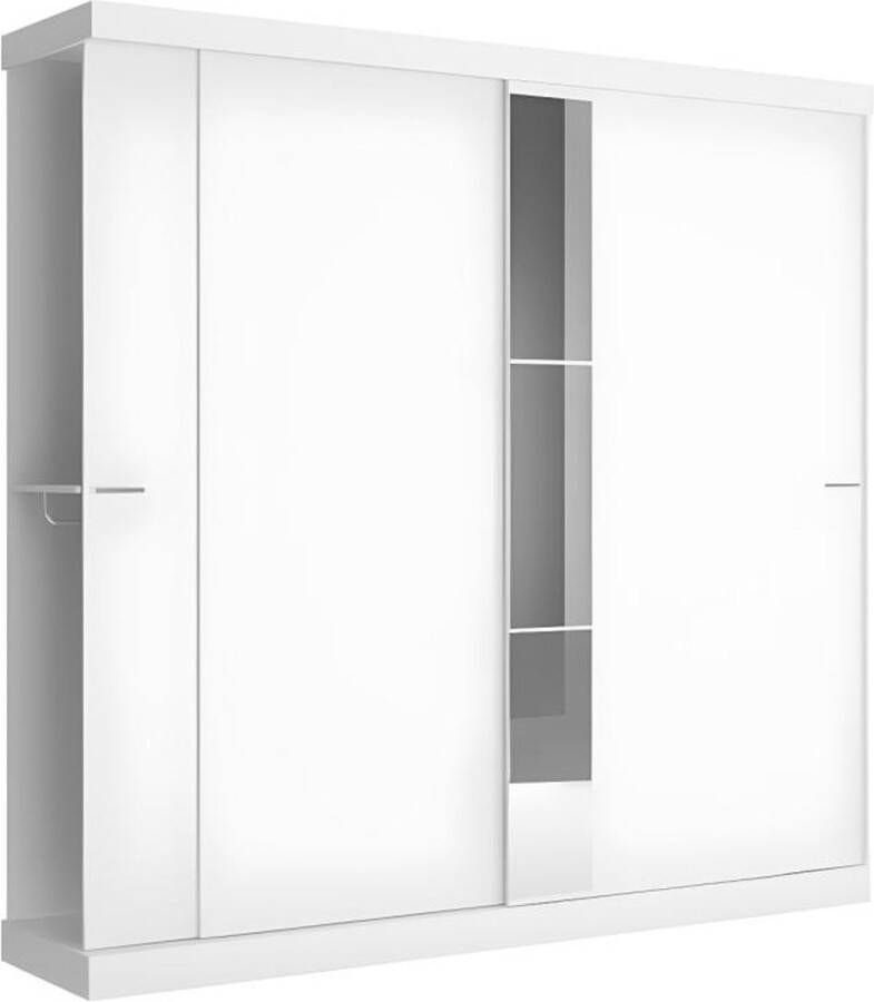 Vente-unique Kledingkast 2 schuifdeuren Met spiegel L 231 cm Wit ADALRIK L 231 cm x H 219 cm x D 51.8 cm